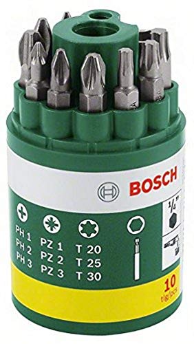 Bosch Home and Garden 2607019452 - Juego de destornilladores (10 unidades, PhPz, Torx)