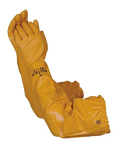 Atlas 772 Nitrile Coated Gloves 26 inch Long Cotton Lined, Chemical Resistant, Water, Pond, Work, Medium
