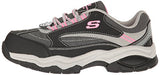 Skechers for Work Bisco Zapatos de Trabajo Antideslizantes para Mujer, Negro/Gris, 8 US
