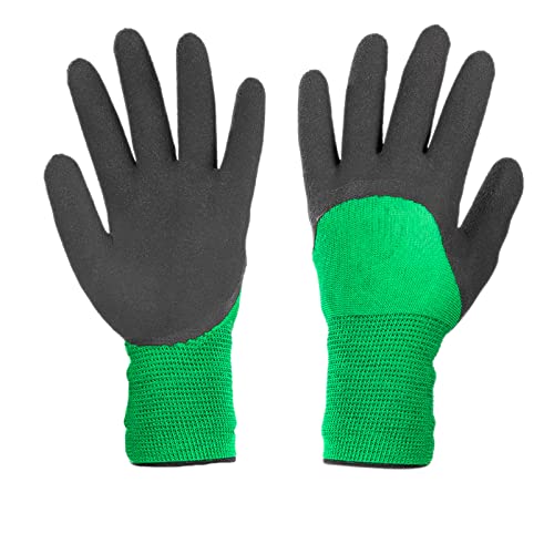 Guantes de jardinería para mujer, 12 pares de guantes de jardín con revestimiento de goma de tamaño mediano para mujer, guantes de trabajo protectores transpirables duraderos que se adaptan a la mayoría (mediano)
