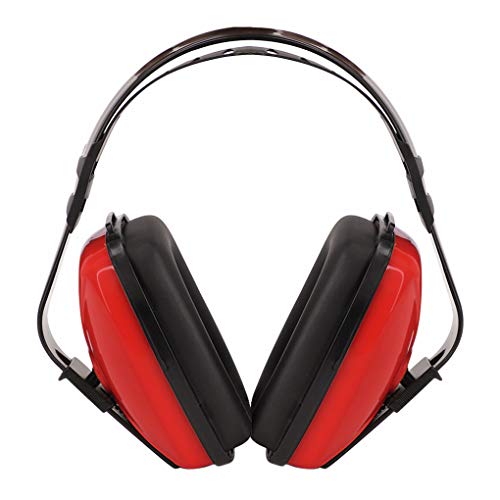 Audífonos de reducción de ruido a prueba de sonido con protección auditiva para auriculares de seguridad con bloqueo de sonido ajustable, Rojo, Talla única