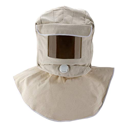 Color blanco arena explosión capucha lona chal tapa sandblaster máscara anti polvo máscara de protección facial casco protector