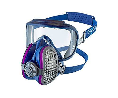 GVS Respirador media cara Elipse Integra SPR550 contra polvos, con filtros reutilizables y remplazables incluidos, color azul talla M/L