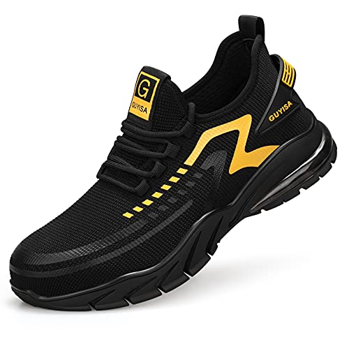GLANOUDUN Zapatos de Trabajo de Seguridad para Hombres Zapatos de Acero Peso Ligero Cómodo Resistencia al Desgaste Zapatos de protección a Prueba de pinchazos