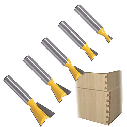 5 Unids Fresadora Fresadora de cola de milano Broca de cola de milano Extremo de cola de milano para herramientas de mano de madera de proceso Accesorios