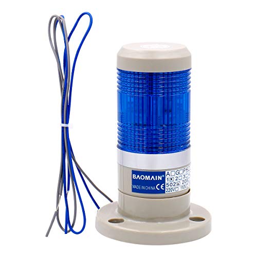 Baomain Luz Continua de Advertencia 110V AC Industrial Continua Azul LED Señal Torre Lámpara