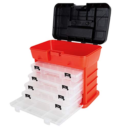 Stalwart 75-3182A Rack System Tool Box with 4 Organizers, 11