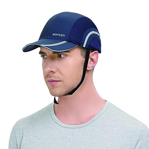 Gorra de seguridad ligera y transpirable para protección de la cabeza (azul marino, ala larga)