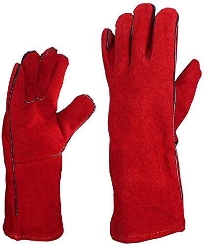 Mini guantes guantes resistentes al fuego aislamiento Guantes de protección soldador Prevención ignífugo anti-Guantes de transmisión de pulverización catódica de Conducción de Calor anti metal