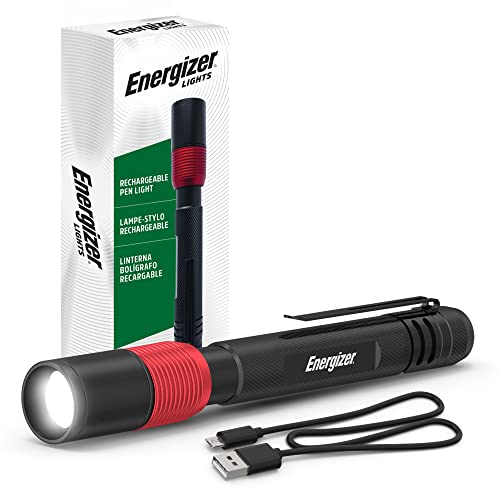 Energizer X400 - Pluma Recargable, Mini Linterna LED Resistente al Agua, luz de Trabajo LED Brillante de 400 lúmenes para Herramientas mecánicas (Cable USB Incluido)