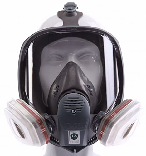 Máscara respiradora de cara completa, máscara de gas con filtro de aire de carbón activado, protege contra gas, pintura, polvo, productos químicos