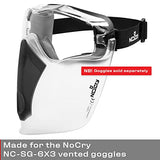 NoCry Protector facial; máscara protectora diseñada para funcionar con las gafas de seguridad NoCry 6X3 ventiladas solamente; protección de protección completa PPE, certificado ANSI Z87.1
