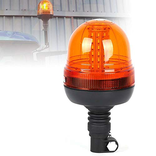 SUNWAN Baliza ámbar intermitente, 60 LED giratorio flexible DIN, 12 V/24 V luz de advertencia para tractor, camión, SUV, barco