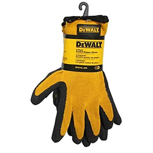 DeWalt DPG70L-3PK guantes de agarre revestidos, grandes, paquete de 3