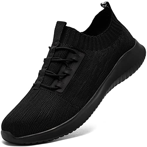 LARNMERN Zapatos Punta de Acero Hombre Mujeres Ligeras y Transpirabilidad Calzado de Seguridad Industrial y de Construcción Trabajo Tenis(26.5 cm, Negro)