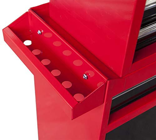 BIG RED ATBT3426R-RED - Caja de herramientas con ruedas y 5 cajones,  gabinete de almacenamiento de herramientas extraíble de metal para garaje y