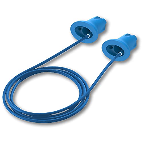 HexArmor SafeComm - Tapones desechables de espuma con cable para los oídos, alta visibilidad y metal detectable, 100 pares empaquetados individualmente