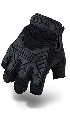 Ironclad Tactical Impact Fingerless Gloves, TAA Compliant, Best for Military, Law Enforcement, Airsoft, Paintball, Machine Washable, Sized S, M, L, XL, XXL (1 Pair), Black (IEXT-FIBLK-06-XXL)