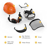 TOOLIOM Casco de seguridad para motosierra, casco de protección de seguridad con gafas antivaho