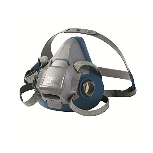 3M 551131494898 - Media máscara de confort robusto 65 - Estándar Drop-Down, Medio, Gris/Azul (1 unidad), Gris/Azul, Large