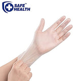 Safe Health - Guantes de examen de vinilo, desechables, sin polvo, sin látex, extra grandes, transparentes (caja de 90) SVF4C5-BX-XL