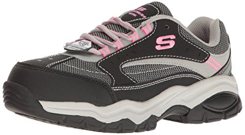 Skechers for Work Bisco Zapatos de Trabajo Antideslizantes para Mujer, Negro/Gris, 8 US