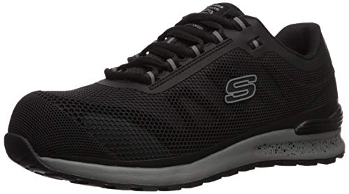 Skechers Bulkin - Zapato industrial para hombre, Negro, 9 US
