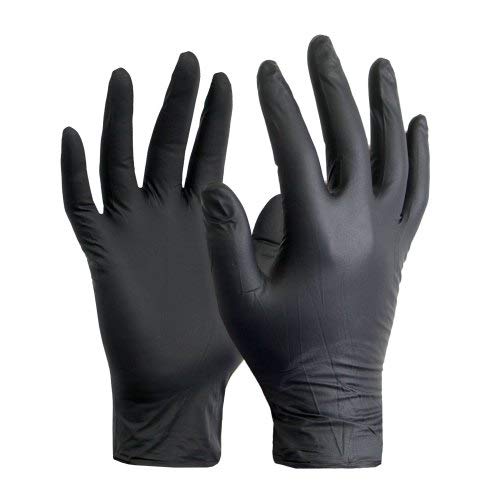 100 guantes desechables de látex de nitrilo universales, guantes protectores de trabajo mecánicos, Negro, M