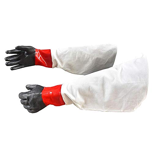 Guantes de chorro de arena de 25 pulgadas resistentes químicos de partes del pequeña sala guantes industriales, con protección de