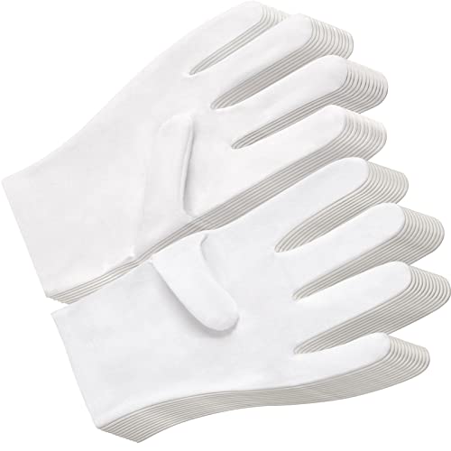 30 guantes de algodón blanco para manos secas eccemas, guantes de inspección SPA, guantes de trabajo hidratantes, guantes de tela de ajuste elástico, 15 pares
