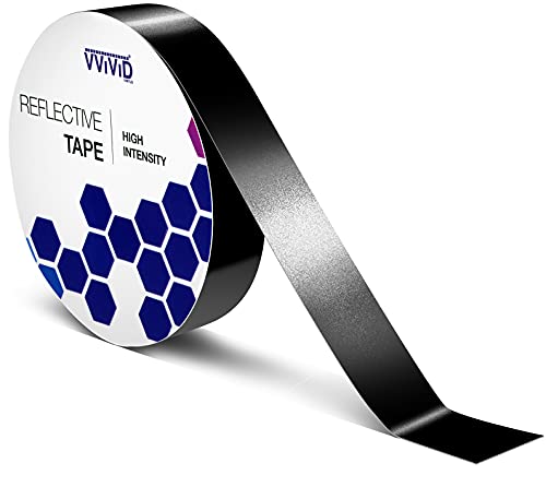 VViVID Rollo de cinta adhesiva reflectante de vinilo negro (1 pulgada x 15 pies)