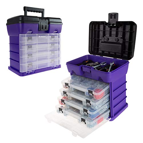 MAXPOWER Cajas de herramientas con bandejas de herramientas extraíbles,  caja de herramientas portátil para organizadores de herramientas y