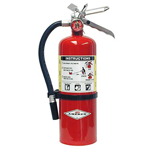 Amerex B402 - Extintor de incendios de grado químico seco ABC de 5 libras, clase A B C, con soporte de pared