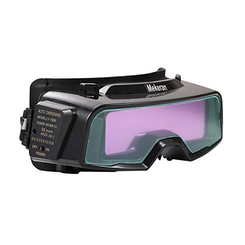 Gafas de soldadura de oscurecimiento automático, área de visión de 4.72 x 1.37 pulgadas, gafas de soldadura ensamblables con máscara de sombra ancha 4/9-13, trabajo de sensibilidad ajustable para cortar, moler para Tig Mig – TR1012