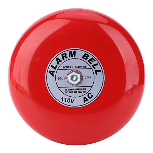 Campana de alarma contra incendios, CB-6B Campana de alarma eléctrica de 95dB 150 mm / 5.9in Campana de alarma Campana de alarma de seguridad para la escuela Hogar Fábrica(AC 110V)