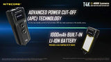Nitecore T4K 4000 Lumen Keychain EDC Flashlight, Super Bright and USB-C Rechargeable with LumenTac Battery Organizer