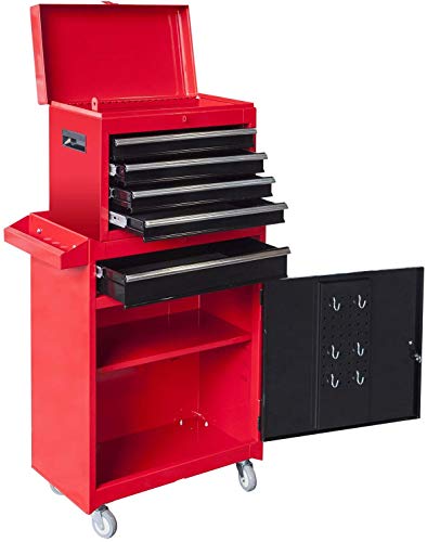 BIG RED Armario organizador de herramientas de cofre de 6 piezas, 18.5 x  76.8 x 75.79 pulgadas, gris