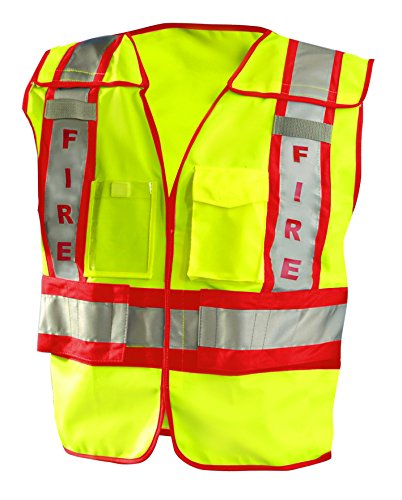 OccuNomix Chaleco de seguridad contra incendios para hombre, amarillo/rojo, talla XL 2XL de EE. UU
