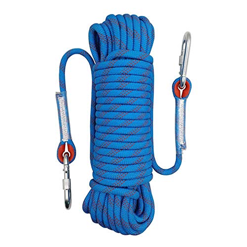 Aoneky 10 mm Cuerda Estática al Aire Libre Cuerda de Escalada, Cuerda de Seguridad Rescate Supervivencia, Multicolor (Azul 2, 32 Pies)