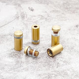 Hordion - 8 tornillos separadores de acero inoxidable de 1/2 x 4/5 pulgadas, tornillos de acero para publicidad, soporte de pared de metal resistente para letreros acrílicos para colgar marcos de fotos (dorado)