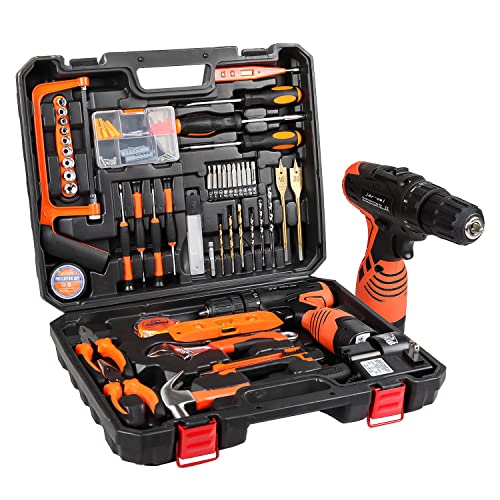 Juego de herramientas eléctricas, juego de herramientas LETTON con 60 piezas de caja de herramientas y 16,8 V inalámbrico juego de herramientas de reparación inalámbrica para el hogar