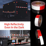 APT Dot-C2 Cinta reflectante de grado de alta intensidad (2" x 75 pies, rojo/blanco), cinta de visibilidad, rojo y blanco para remolques, automóviles, bicicletas. Cinta reflectante de visibilidad de seguridad (2Inch x 25Ft)