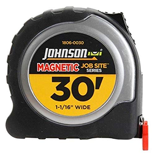 Johnson Level & Tool 1806-0030 30-Foot x 1 1/16-Inch JobSite Magnetic Tape