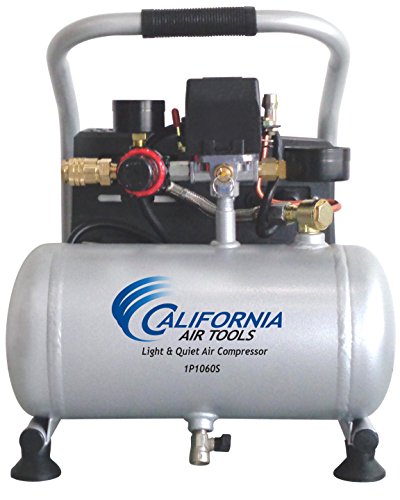 Herramientas del aire de California cat-1p1060s Luz & Silencioso Compresor De Aire Portátil, Plata