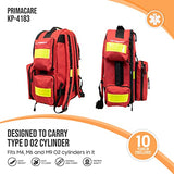Primacare KP-4183 - Suministros médicos de emergencia para traumatismos tácticos de 17 x 6 x 9 pulgadas, bolsa trasera para traumas para sostener tanque de O2