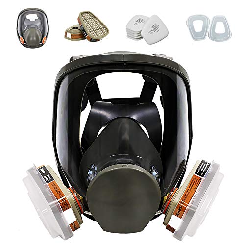 JOEAIS 15in1 Full Face Large Size Respirator,Full Face Wide Field of View,Widely Used ,Protection for Painting,Woodworking for 6800