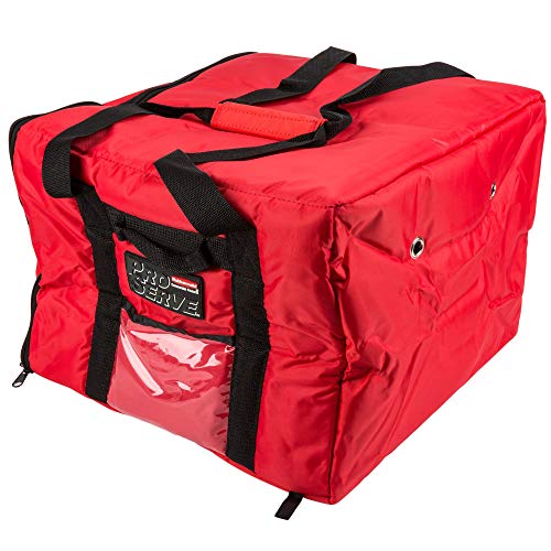 Rubbermaid Commercial Products FG9F3800RED PROSERVE Insulated Professional Delivery Bag, Pizza Catering Bag, Small, Red