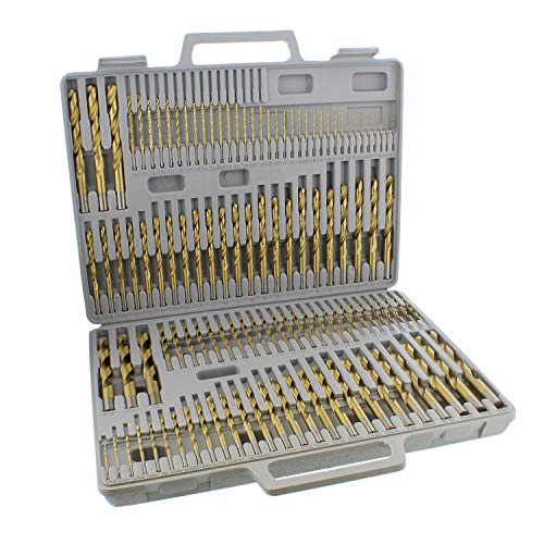 ABN - Juego de brocas de titanio para brocas de metal SAE estándar de 1/16-1/2 pulgadas, A-Z, 1-60 tamaños, 115 piezas