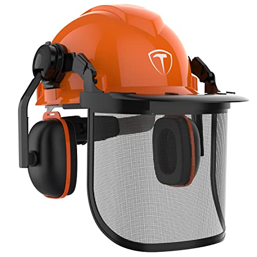 TOOLIOM Casco de seguridad para motosierra, casco de protección de seguridad con gafas antivaho