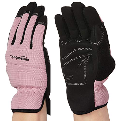 AmazonBasics Women's Work Gloves, Garden Gloves, Pink, XS